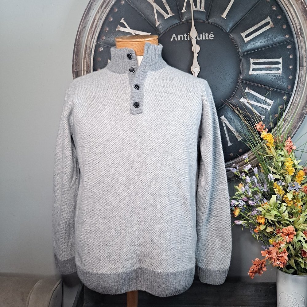 Luca Nobili Made in Italy Wool Blend Gray‎ Sweater Men's XL Pullover
